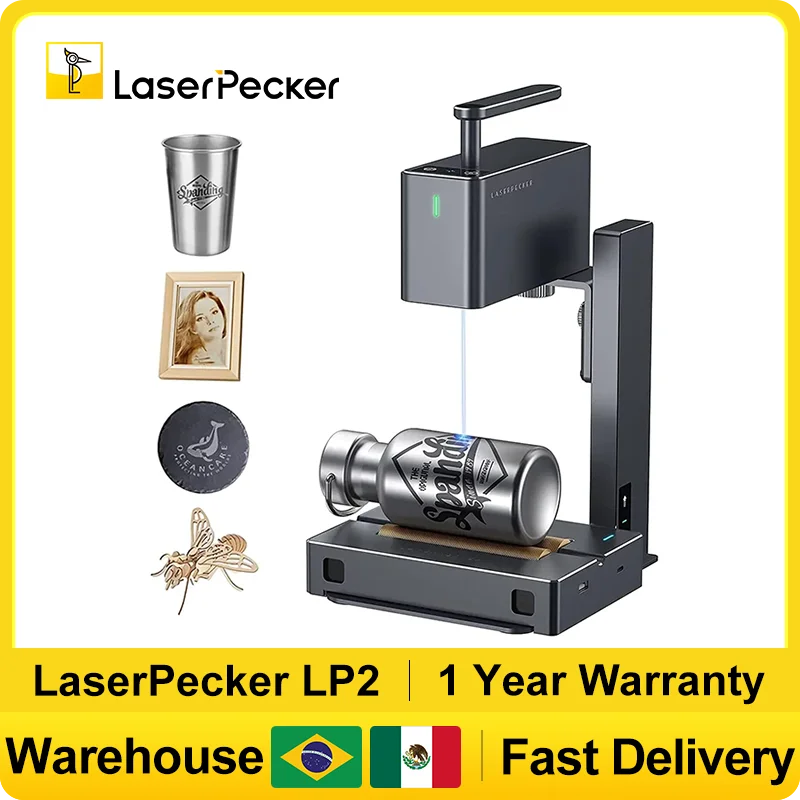 Industrial Laser Equipment - Laserpecker-ポータブルレーザー彫刻機,5W, Bluetooth, CNC, DIY,超高速,lp2