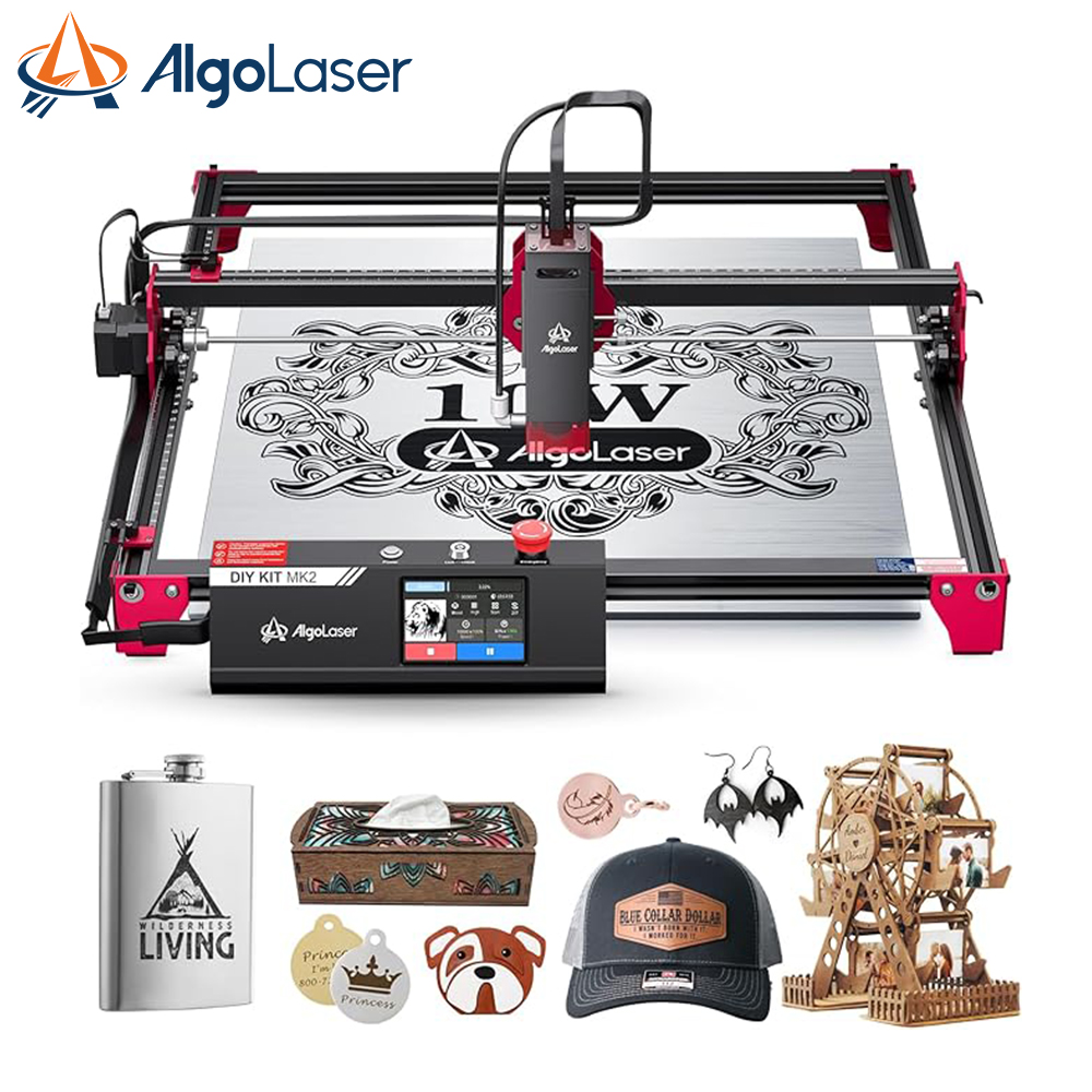 Industrial Laser Equipment - Algolaser-レーザー彫刻機,DIYキット,mk2,10W,高精度,スポット切断,3.5インチタッチスクリーン