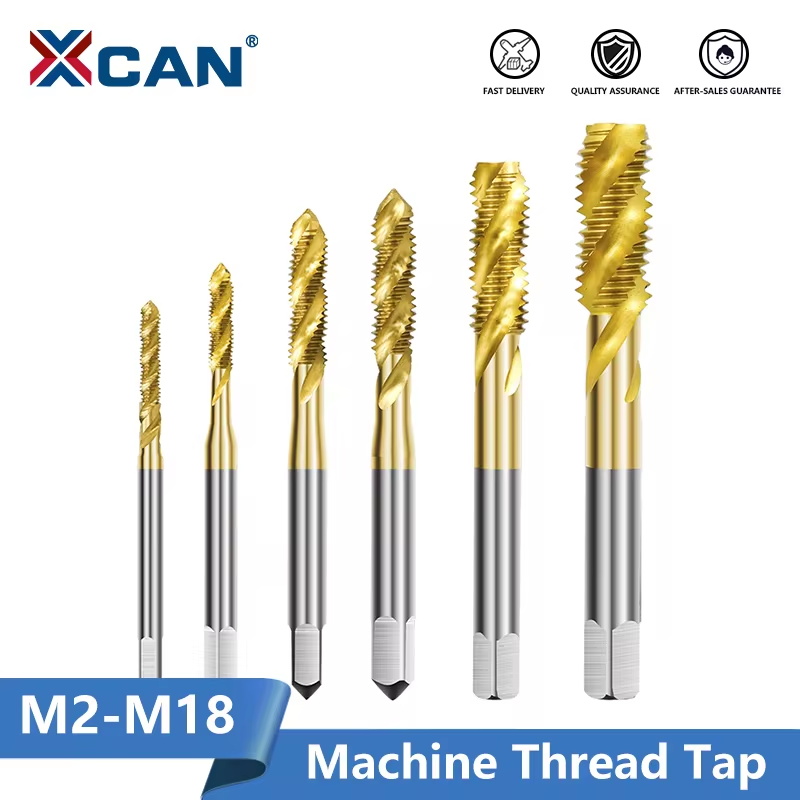 Cnc Router Bit - XCAN HSS鋼製ねじ切りタップ、チタンコーティング、メートルねじ用、M2-M18、機械用プラグタップ、HSS6542、ねじ切り工具、タップドリルビット