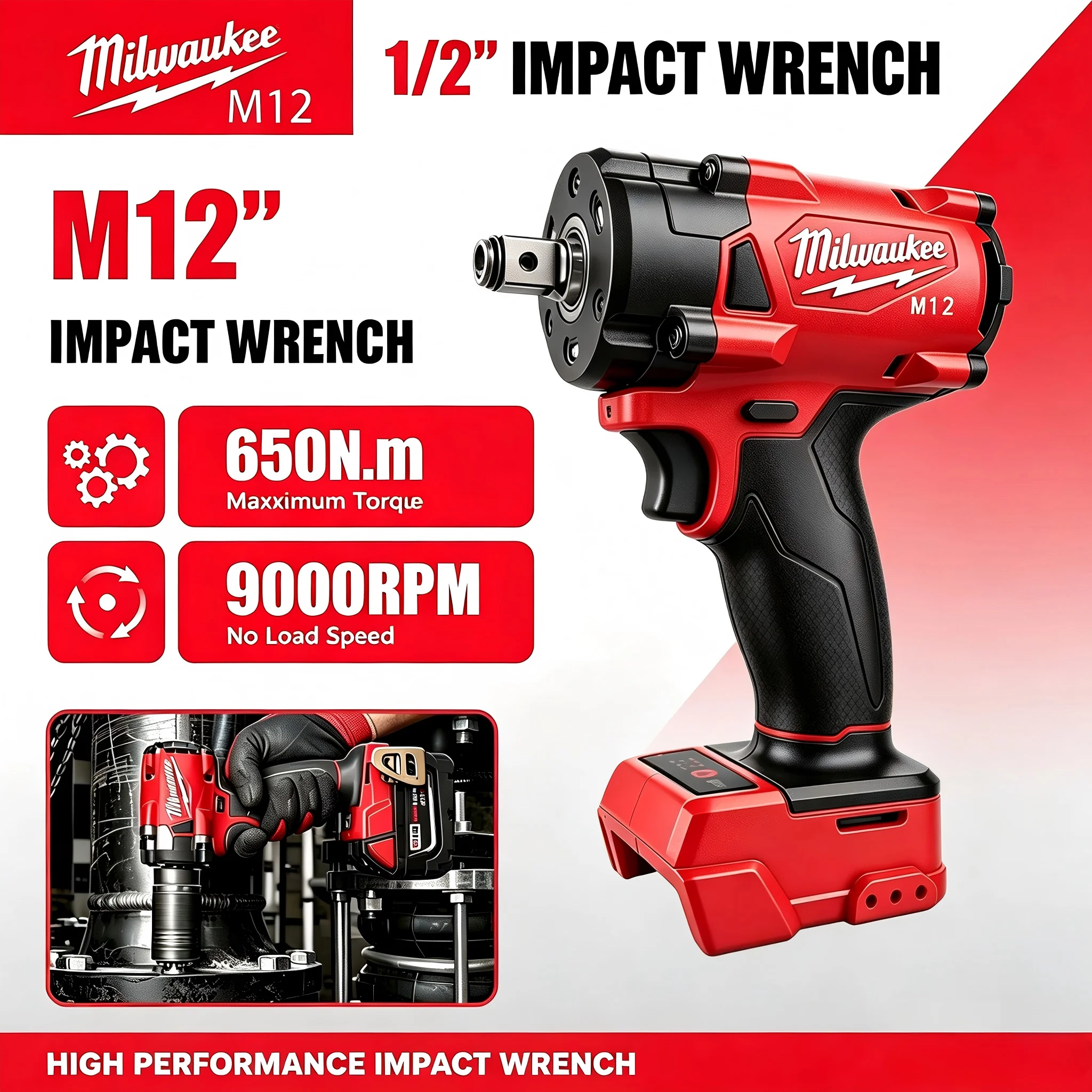 Milwaukee Drill M12 Fuel - ミルウォーキー M12 1/2インチ M18 FUEL ブラシレスコードレスインパクトレンチ