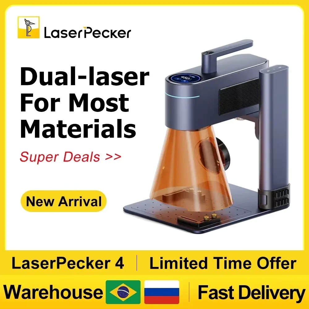 Laser Marking Machine - LASERPECKER 4 LP4 レーザー彫刻機すべての材料用デュアルライトレーザー彫刻機ポータブル金属木材プラスチック彫刻用