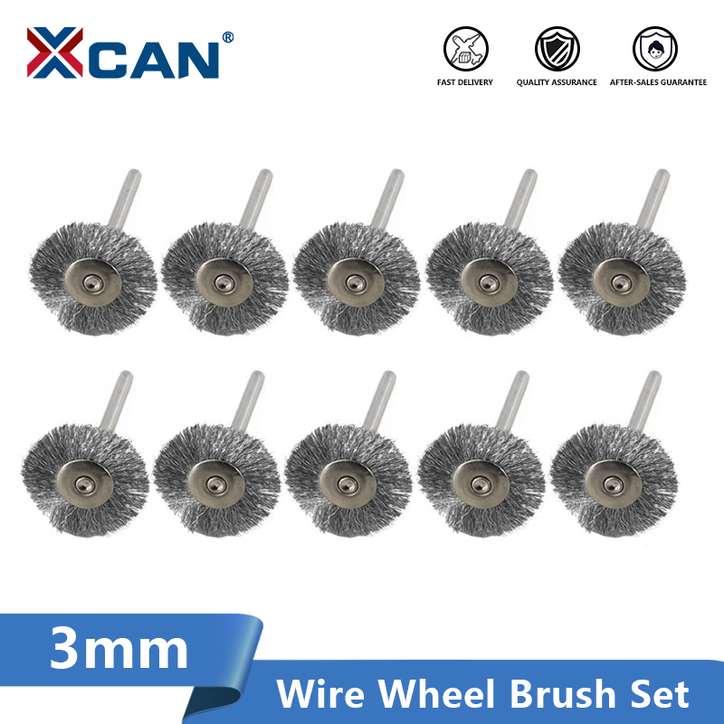 Cnc Router Bit - XCAN ホイールブラシキット 10個入り 22mm ステンレススチール/真鍮/ナイロンワイヤーブラシディスク 3.0mm