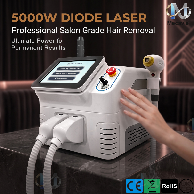 Industrial Laser Hair Removal Machine - 2026年新型5000W 2 in 1ソプラノテック美容機器、永久脱毛とタトゥー用のプロ仕様多機能デバイス