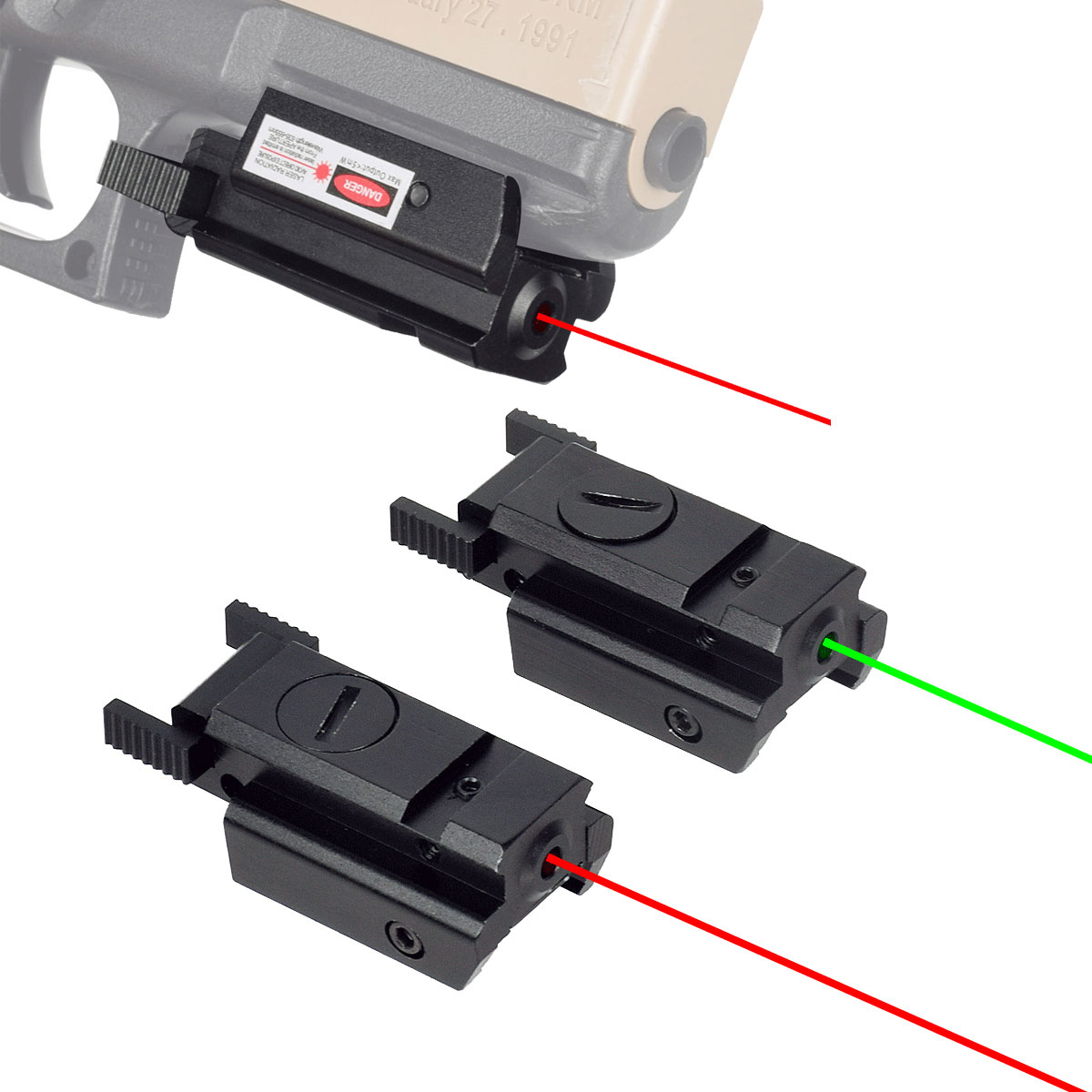 Industrial Laser Gun - 戦術的なレッドグリーンドットレーザーサイトスコープ 11 ミリメートルダブテールピストル 20 ミリメートルピカティニーレール狩猟ライフルピストルレーザー狩猟グロック