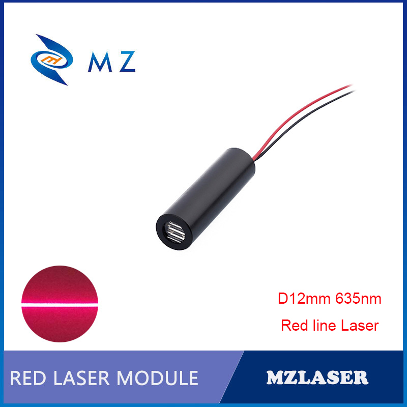Industrial Laser Types - コンパクトミニ D12mm 635nm 30mw 赤色ラインレーザーダイオードモジュール 12V