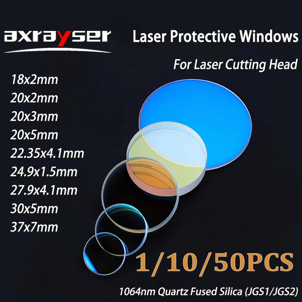 1/10/50 個ファイバーレーザー保護レンズ 18x2mm - Industrial Fiber Laser のレビューと価格