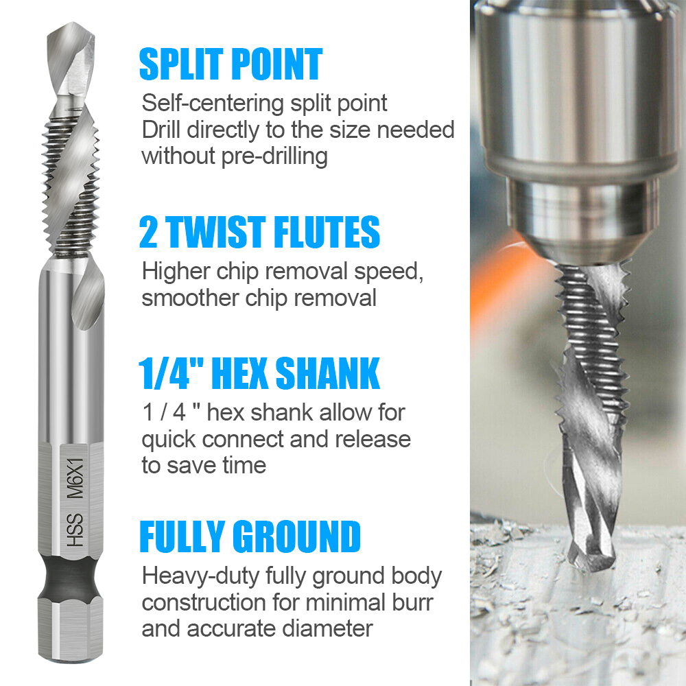 XCAN 六角軸 HSS ねじ切りタップ ドリルビット スパ - Cnc Router Bit のレビューと価格