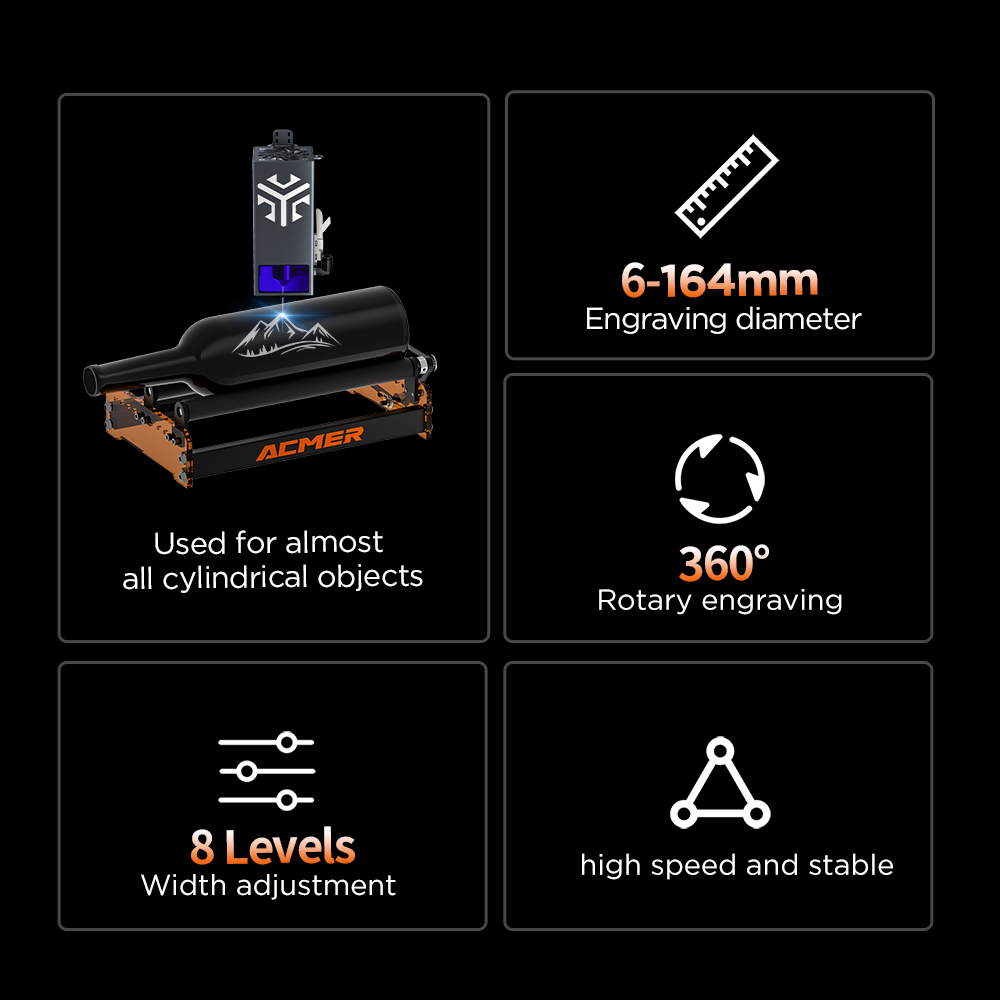 ACMER M3 レーザーロータリーローラー 360 °   - Industrial Laser Equipment のレビューと価格