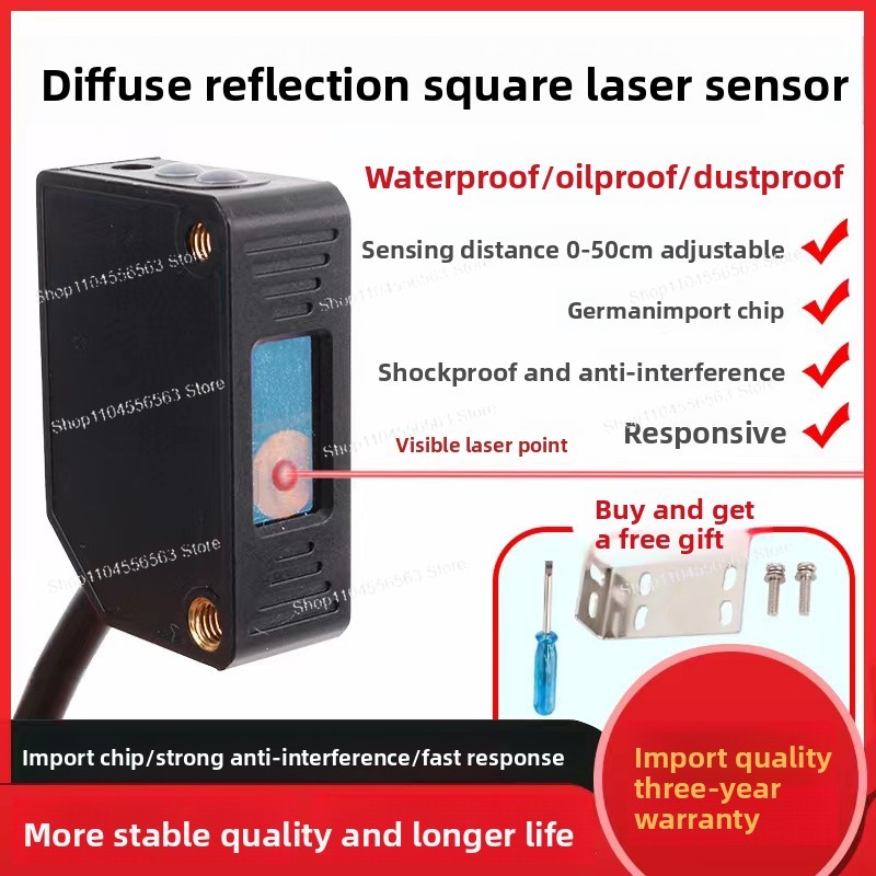 工業用オートビジブル赤外線レーザー拡散光電センサー - Industrial Laser Types のレビューと価格