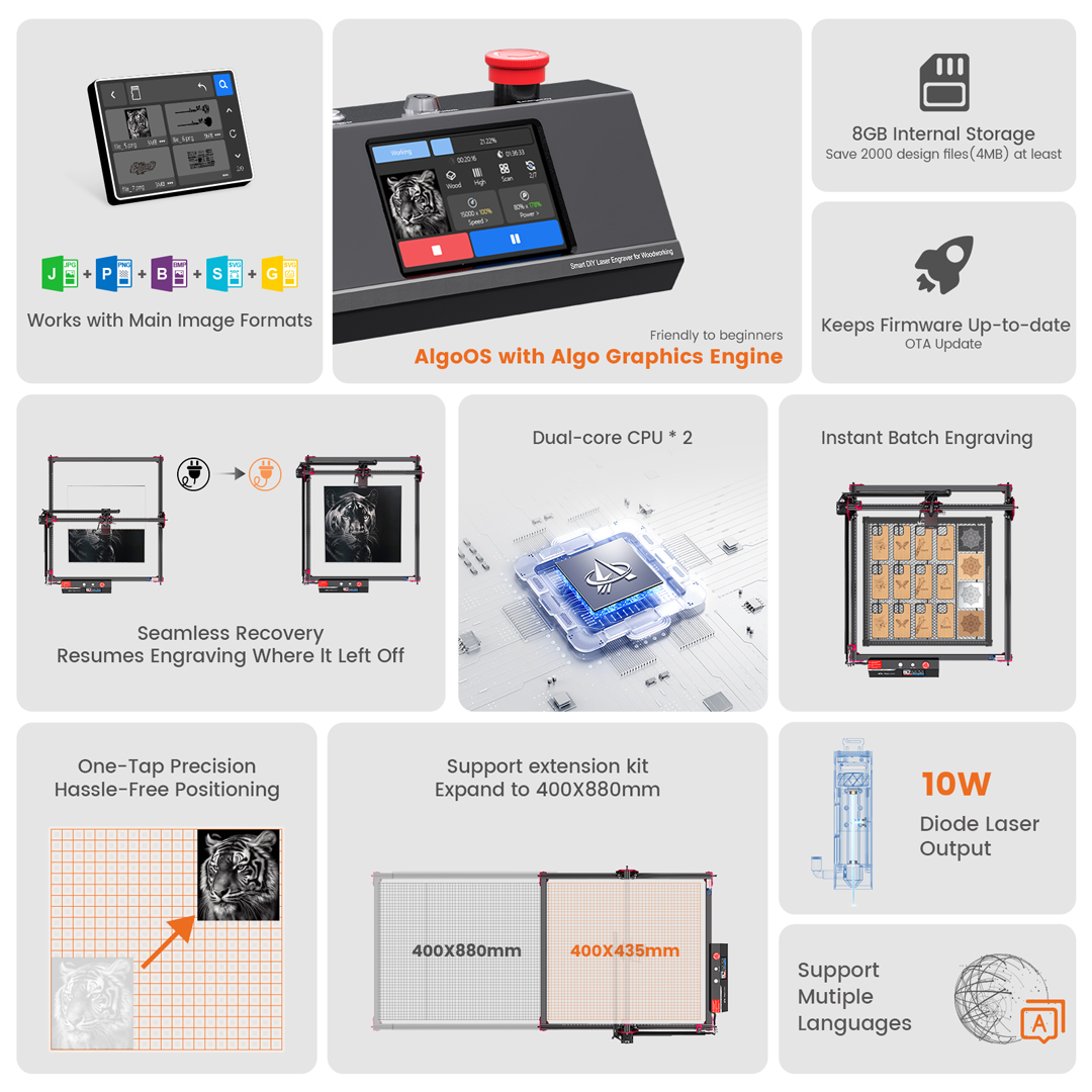 AlgoLaser DIYキット MK2 10Wレーザー彫刻 - Industrial Laser Equipment のレビューと価格