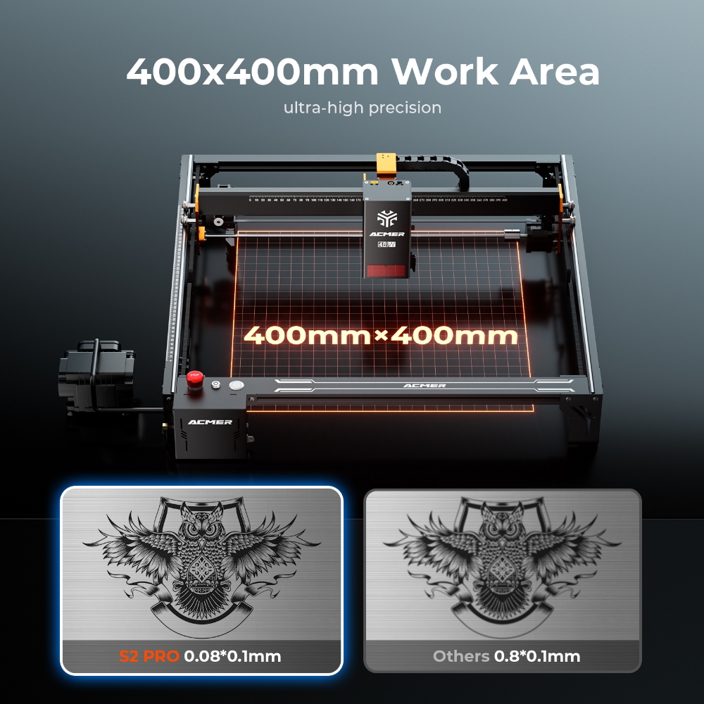 ACMER S2 PRO 36W/48W レーザー彫刻機 A - Industrial Laser Tool のレビューと価格