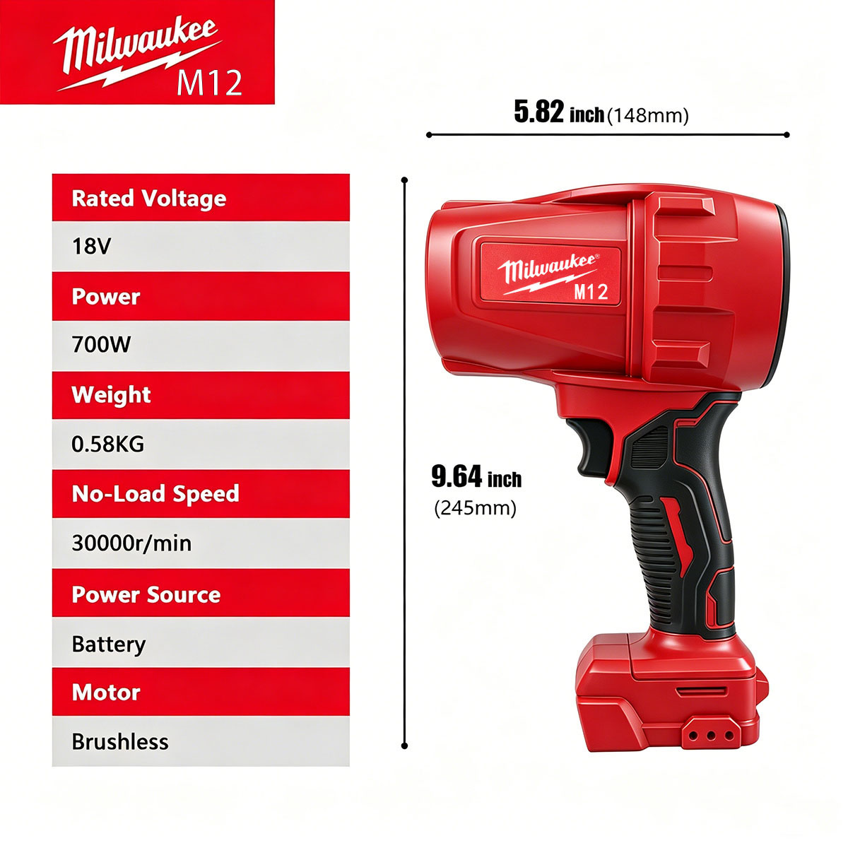 ミルウォーキー M12 コードレスブロワー 700W 300 - Milwaukee Drill M12 Fuel のレビューと価格